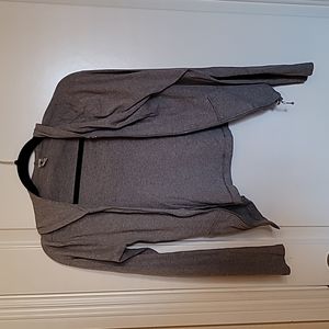 Gray lightweight hooded cardigan